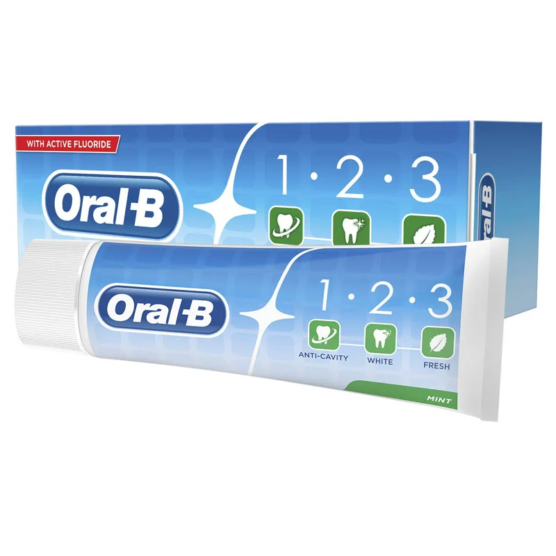 خرید خمیر دندان سه کاره اورال بی Oral-B مدل 1 2 3 - پخش لوازم آرایشی بهداشتی طنین