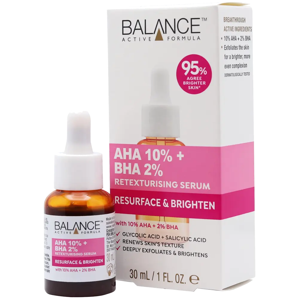 خرید سرم AHA+BHA بالانس بازسازی و روشن کننده مدل AHA 10% + BHA 2% Retexturising Serum - پخش لوازم آرایشی بهداشتی طنین