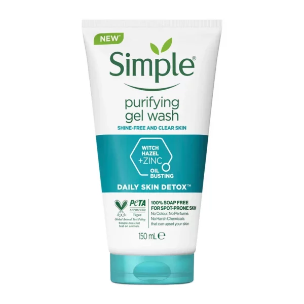 ژل شستشوی پوست چرب و مختلط سیمپل SIMPLE DAILY SKIN DETOX PURIFYING FACE WASH