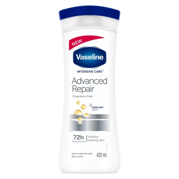 لوسیون بدن Vaseline سری Intensive Caree مدل Advanced Repair مناسب پوست خشک تا خیلی خشک حجم 400 میل