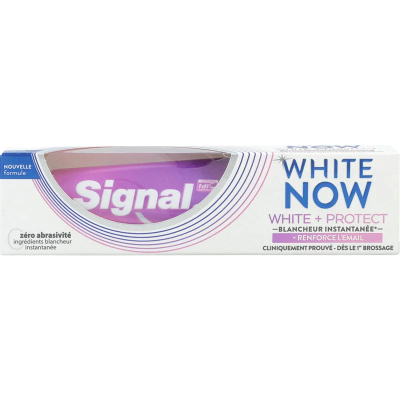 خمیر دندان سیگنال وایت صورتی مدل signal white now white protection حجم ۷۵ میل