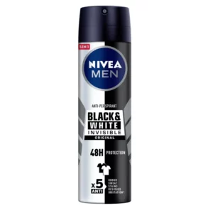 اسپری ضد تعریق مردانه نیوآ مدل Black & White nivea حجم 150 میلی لیتر