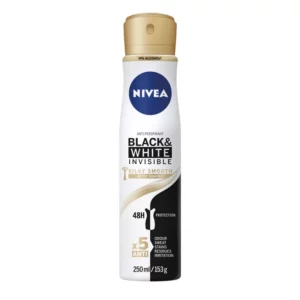 اسپری ضد تعریق نیوآ NIVEA مدل black and white invisible silky smooth حجم 250 میلی لیتر