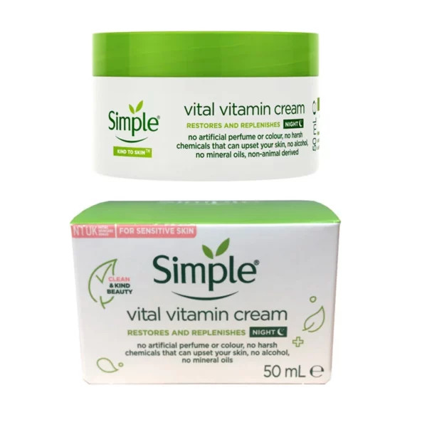 کرم شب ویتامینه و ترمیم کننده سیمپل مدل Vital Vitamin ظرفیت 50 میلی لیتر
